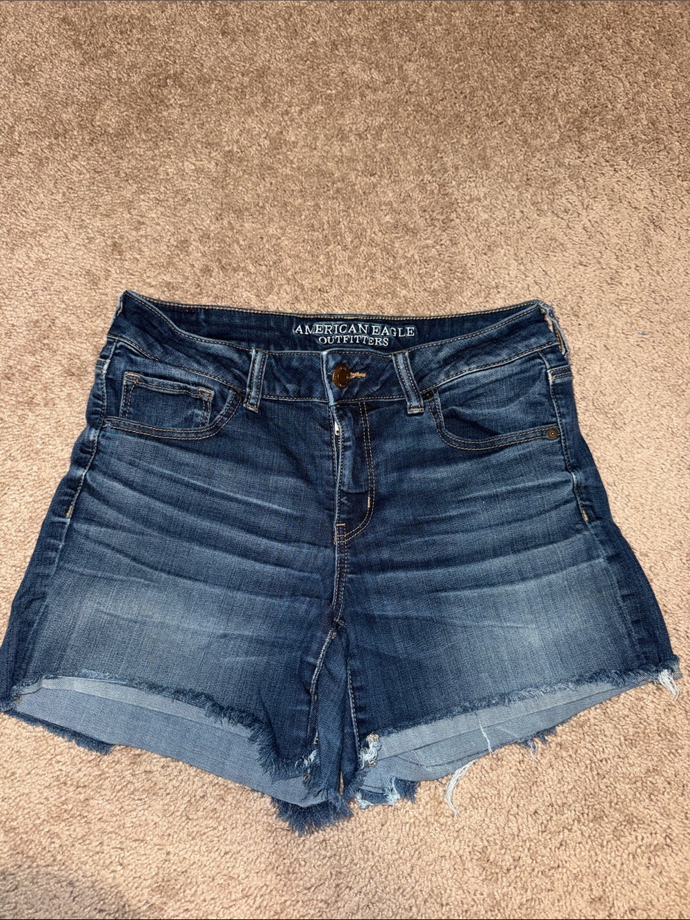 American Eagle Outfitters Indigo Blue High-Rise Denim Shorts - 10 MIDI